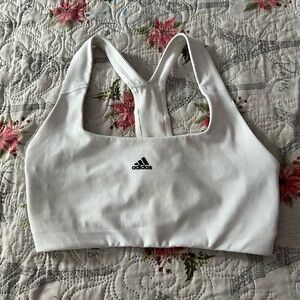 Adidas White Athletic bra